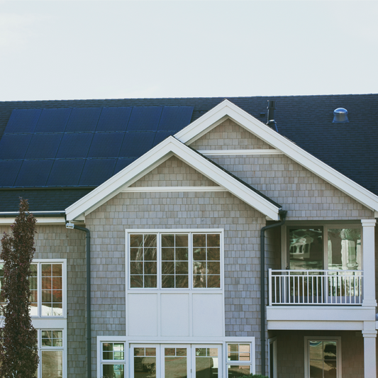 House with solar panels on the roof 