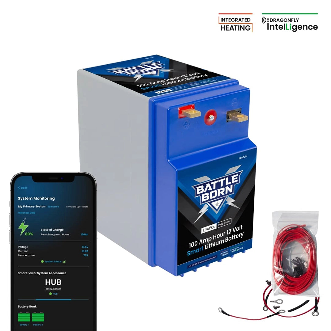 Battle Born BBGC2iH 100Ah 12V Smart LiFePO4 Battery with integrated heating and Bluetooth for advanced monitoring