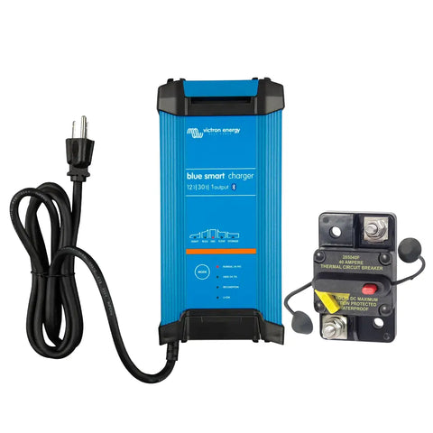 Victron Blue Smart 12V 30A battery charger kit with 40A DC circuit breaker