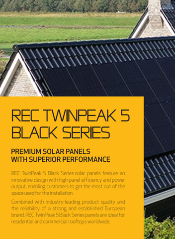 REC 405W high-efficiency solar panel, designed for off-grid solar systems, providing reliable energy for homes and cabin