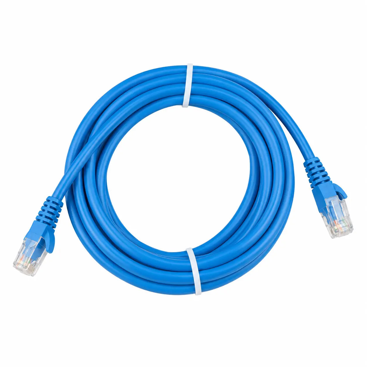 Blue Victron RJ45 UTP Cable 3m (ASS030064981) with RJ45 connectors on a white background
