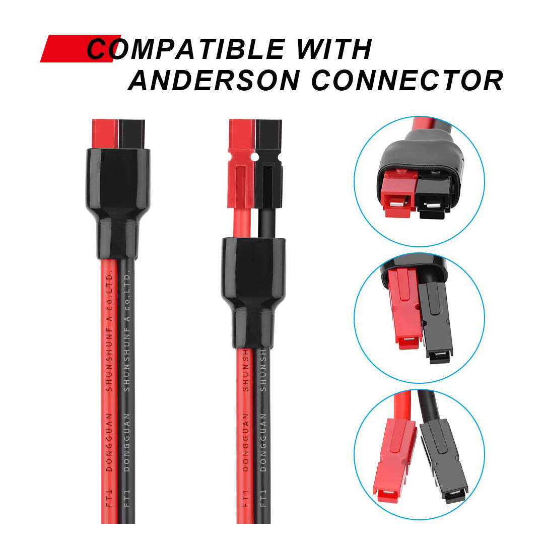 Electop 10AWG solar panel connector kit, compatible with Anderson connectors for reliable RV solar system connections