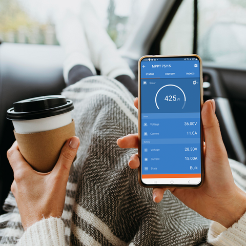 Carica Batterie Solare Regolatore Di Carica Solare Victron SmartSolar MPPT 100V 50A - Con Bluetooth Per Monitoraggio Regolatore Bluetooth Victron - Foto 4