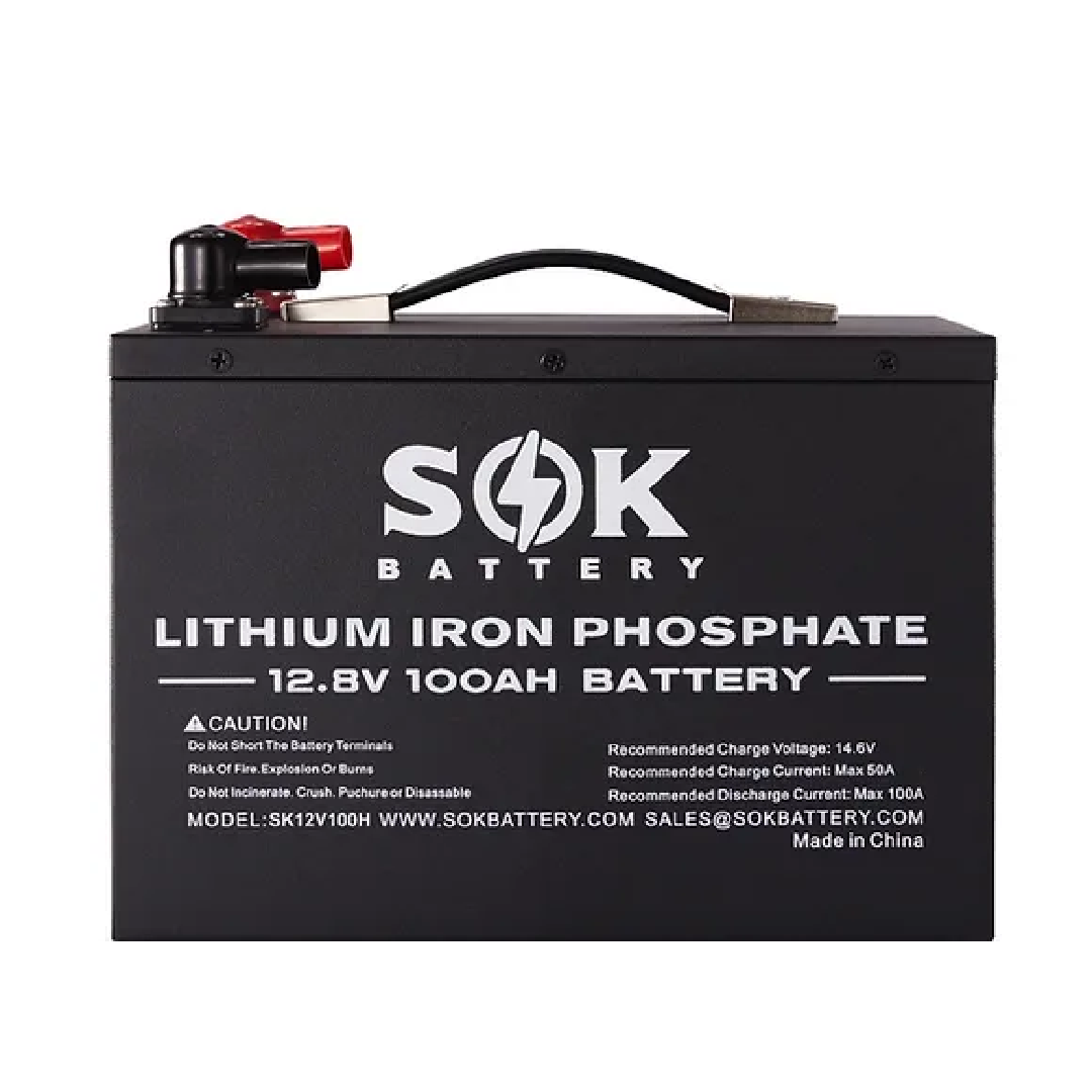 SOK 100Ah 12V LiFePO4 Lithium Battery Bluetooth & Built-in heater