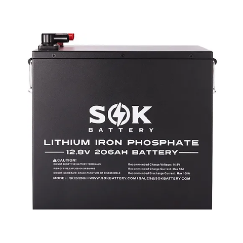 SOK 206Ah 12V LiFePO4 Lithium Battery Bluetooth & Built-in heater