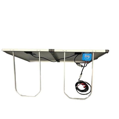 Compact and portable design of Sasquatch 220W folding solar panel kit, ideal for RVs, camping, and off-grid adventures