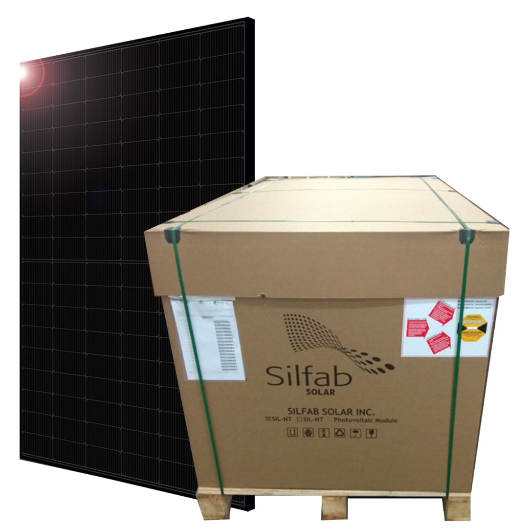 Silfab SIL-420 Solar Panel Pallet - 26 High-Efficiency N-Type Panels for Residential and Commercial Installations in Canada and USA