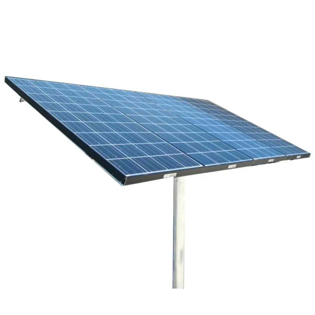 4-panel solar panel mounting rack on a pole for off-grid solar installations