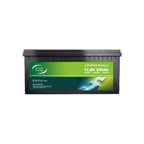 Switch Energy 12V 200Ah Heated Lithium LiFePO4 Battery with Bluetooth for RV, Marine and Off-Grid Solar