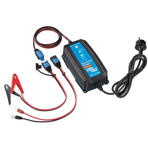 Victron Energy Blue Smart IP65 Charger 12V 10A Full Set – Includes battery clips, ring terminals, and a NEMA 5-15R plug for versatile charging