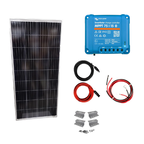 Victron RV Marine Solar Kit 230W with SmartSolar MPPT Controller, MC4 cables, and Z bracket mounting hardware - CDN Solar