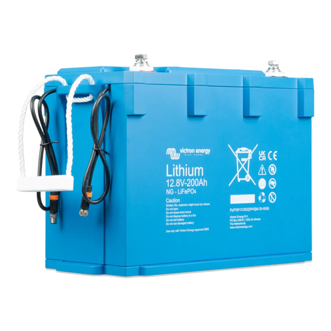 Right side of Victron 12.8V 200Ah NG LiFePO4 battery