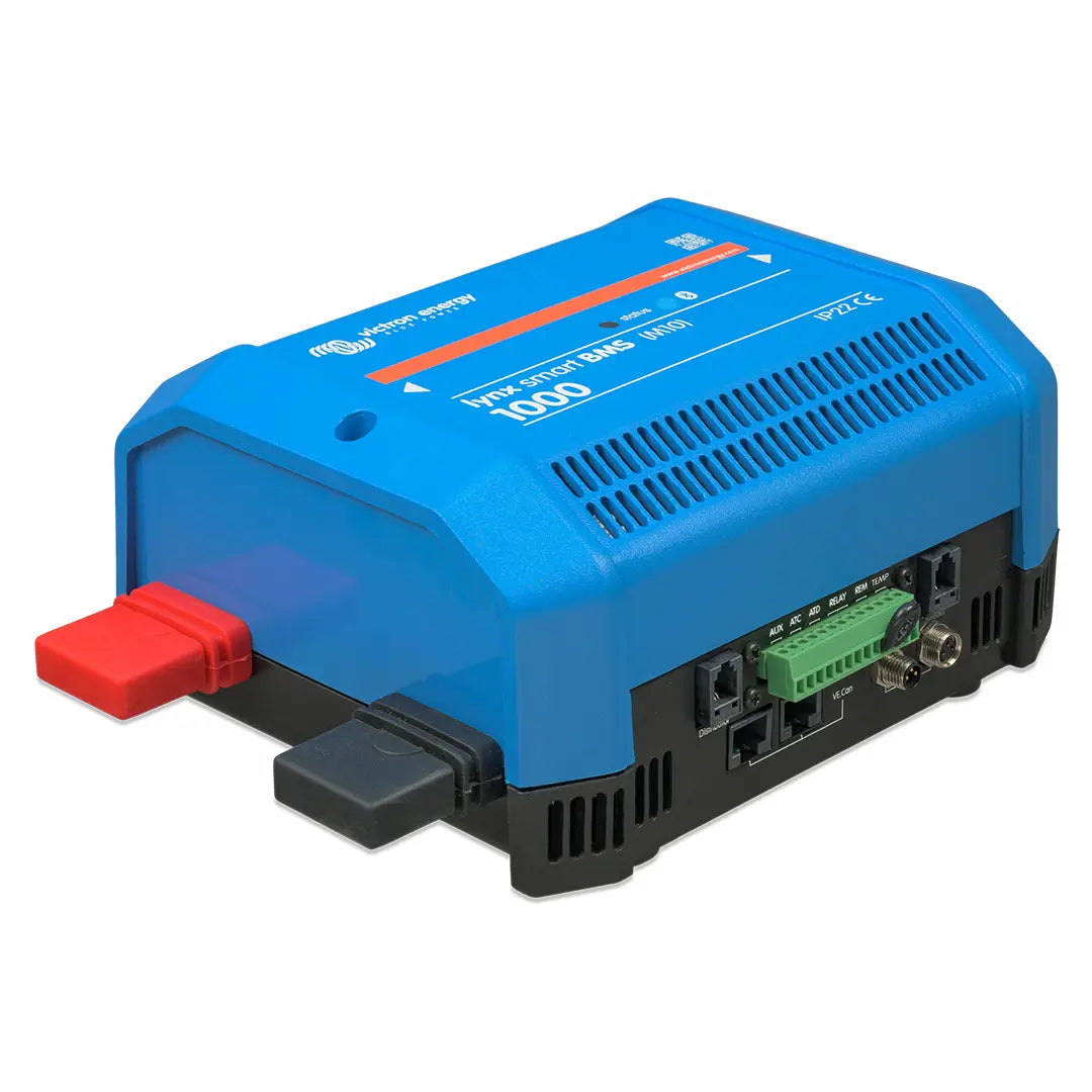 Left side view of the Victron Energy Lynx Smart BMS 1000 (M10) showing terminal connections