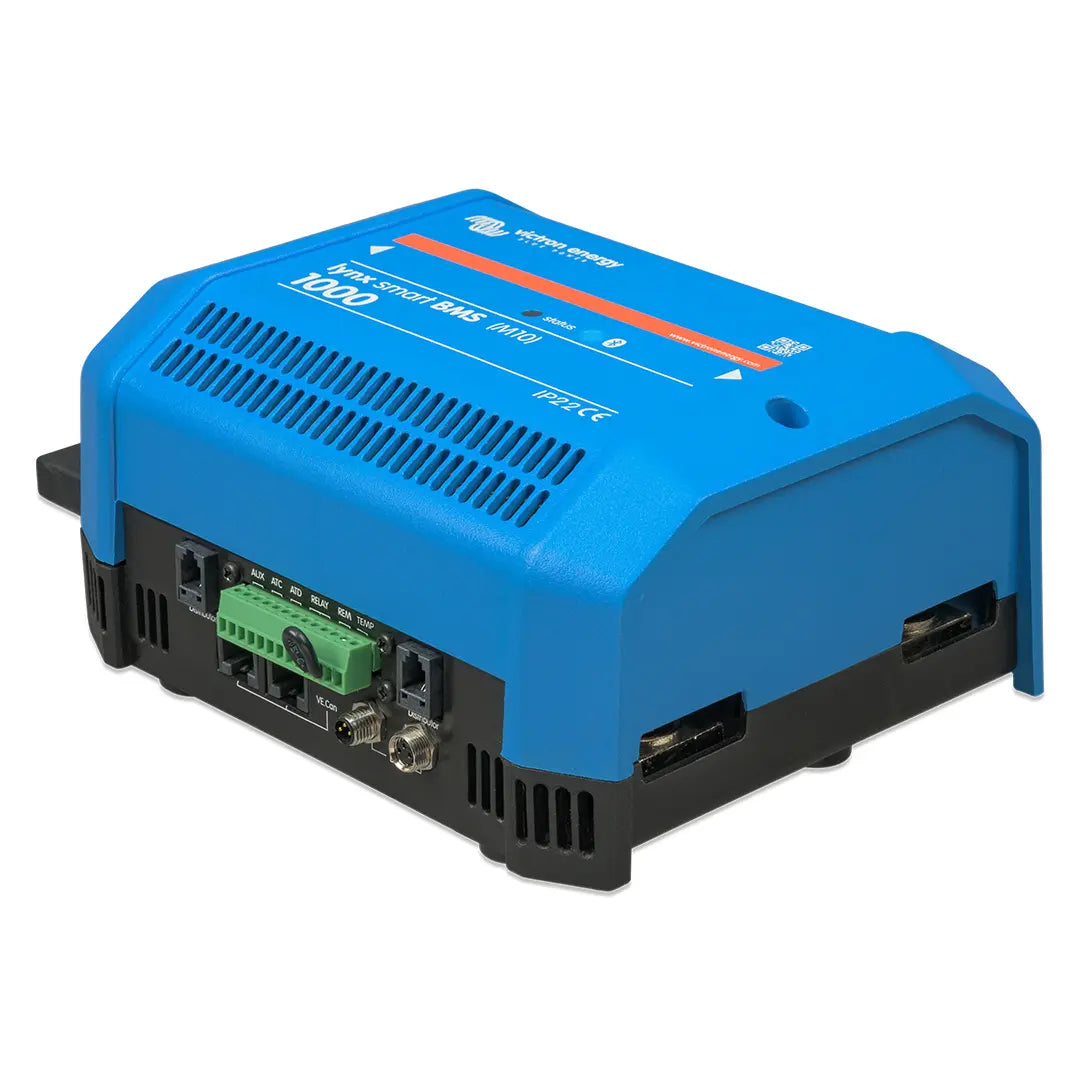 Right side view of the Victron Energy Lynx Smart BMS 1000 (M10) highlighting ventilation and connections