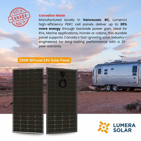 canadian lumera solar panel 220w 24v