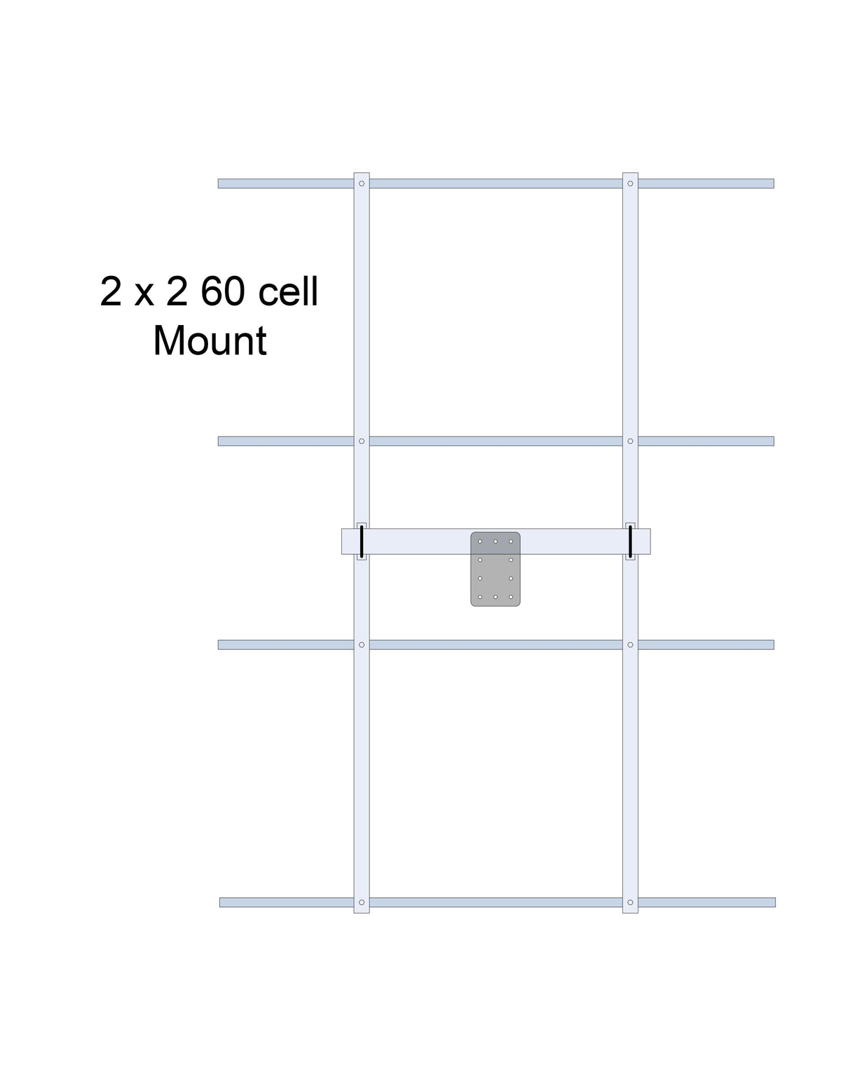 4 Solar Panels - Pole Mount Rack 60 Cell 2 x 2